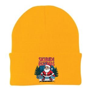 Retro Skibid.I Rizzmas Funny Santa Clause Skating Board Knit Cap Winter Beanie