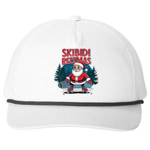 Retro Skibid.I Rizzmas Funny Santa Clause Skating Board Snapback Five-Panel Rope Hat