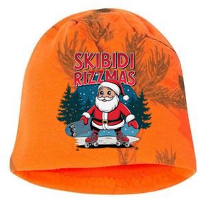 Retro Skibid.I Rizzmas Funny Santa Clause Skating Board Kati - Camo Knit Beanie