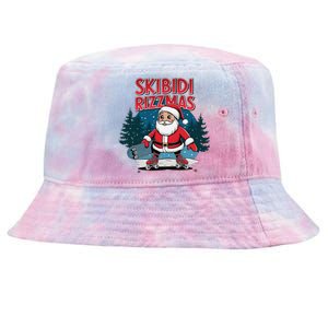 Retro Skibid.I Rizzmas Funny Santa Clause Skating Board Tie-Dyed Bucket Hat