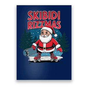 Retro Skibid.I Rizzmas Funny Santa Clause Skating Board Poster