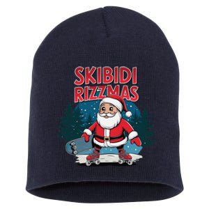 Retro Skibid.I Rizzmas Funny Santa Clause Skating Board Short Acrylic Beanie