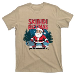 Retro Skibid.I Rizzmas Funny Santa Clause Skating Board T-Shirt