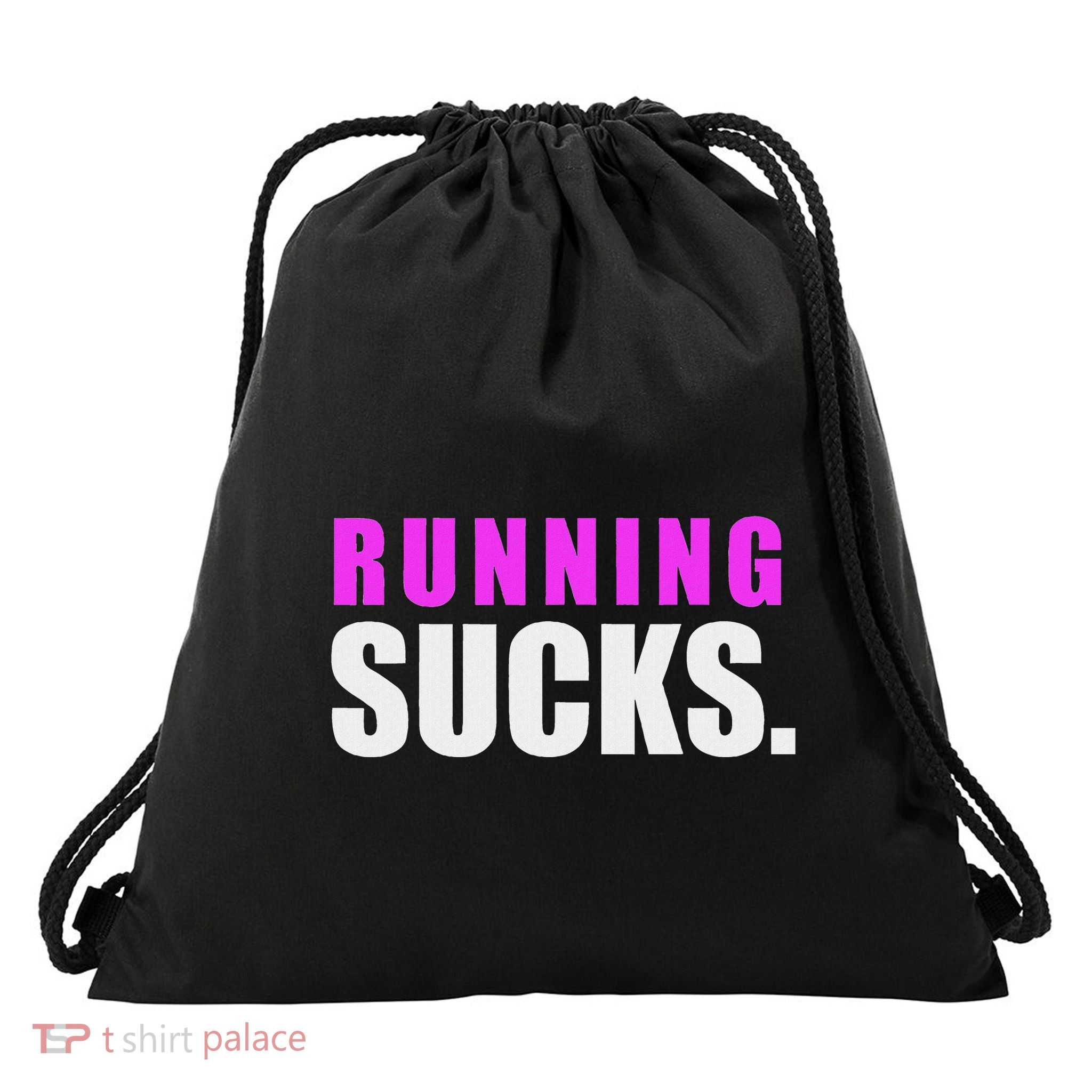 Running Sucks Drawstring Bag