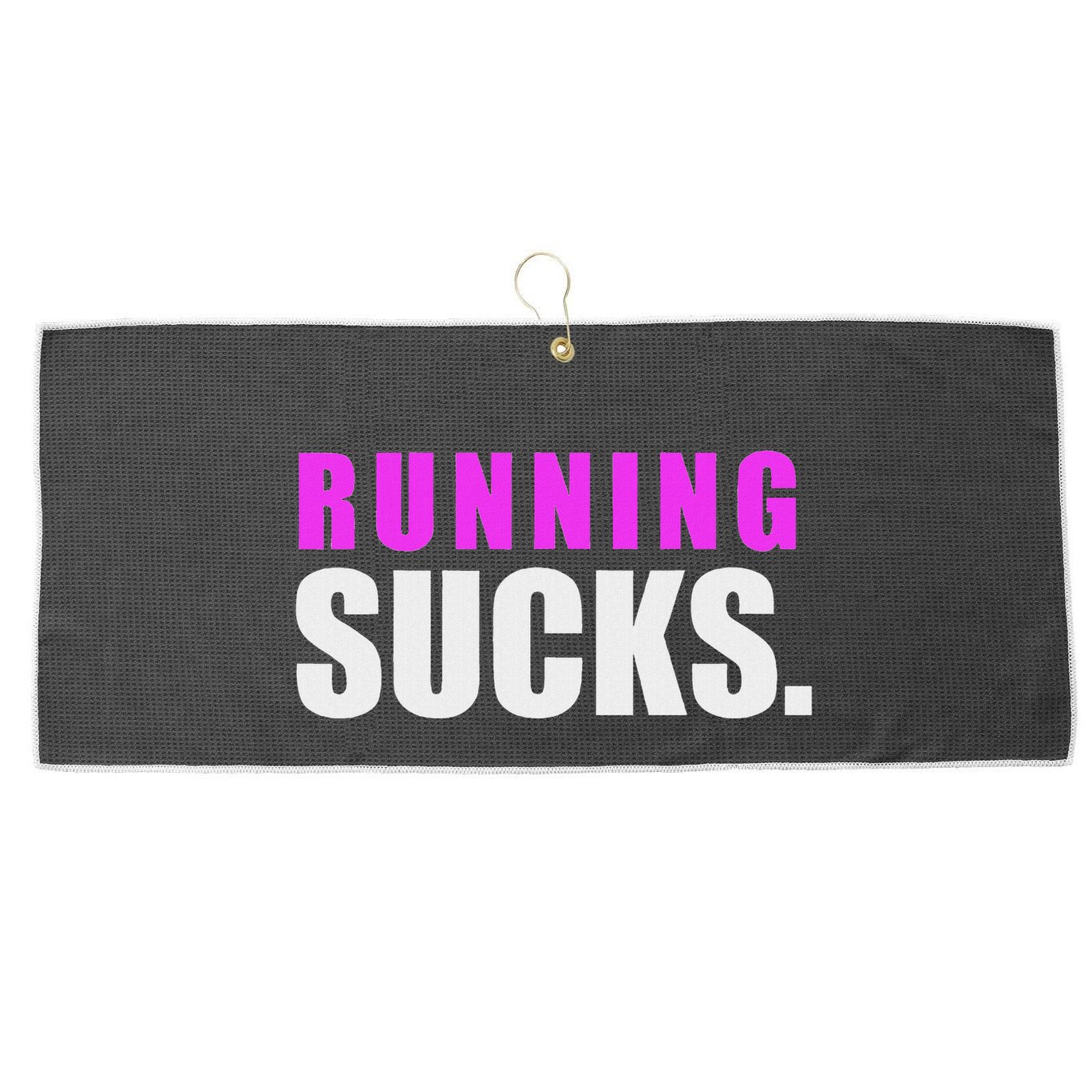 Running Sucks Large Microfiber Waffle Golf Towel