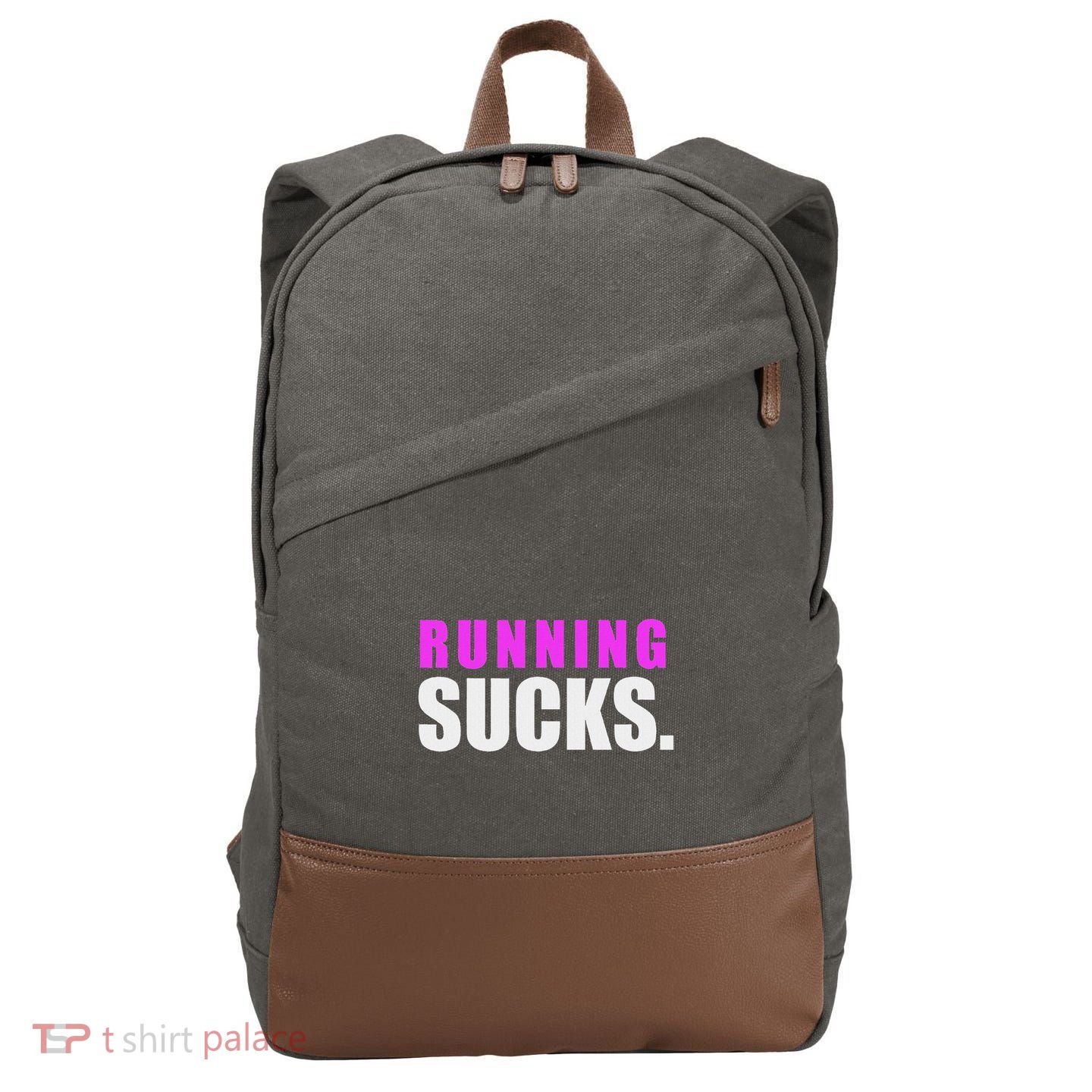Running Sucks Cotton Canvas Backpack