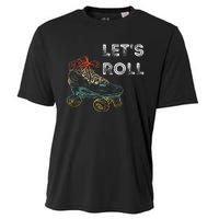 Roller Skates Running 70s 80s Roller Skating Inline Skater Cooling Performance Crew T-Shirt