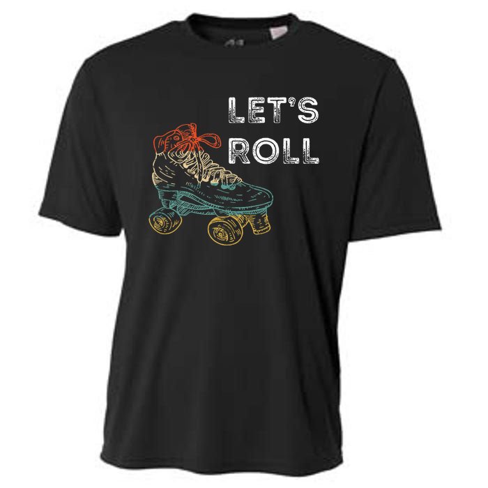 Roller Skates Running 70s 80s Roller Skating Inline Skater Cooling Performance Crew T-Shirt