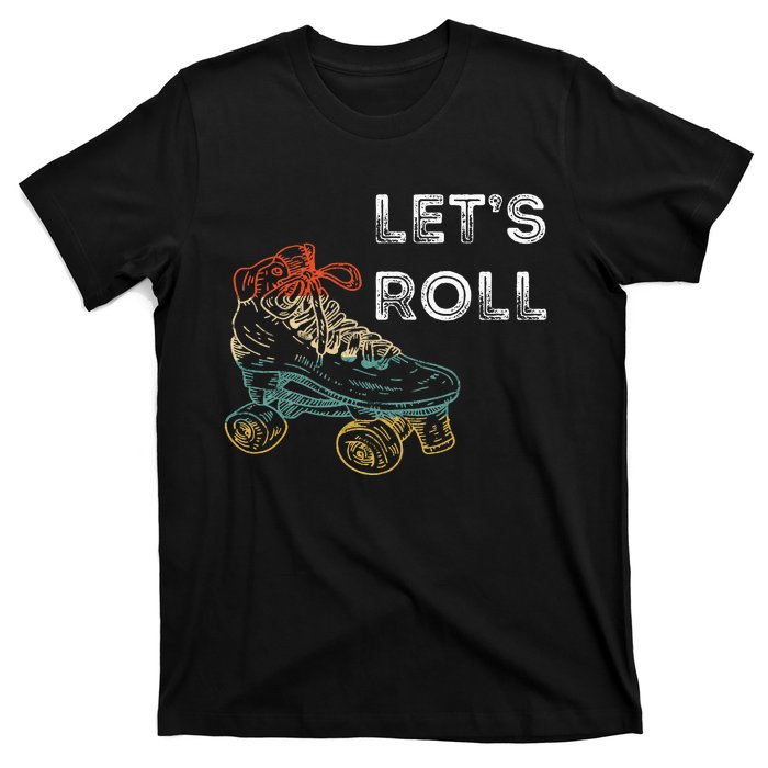 Roller Skates Running 70s 80s Roller Skating Inline Skater T-Shirt