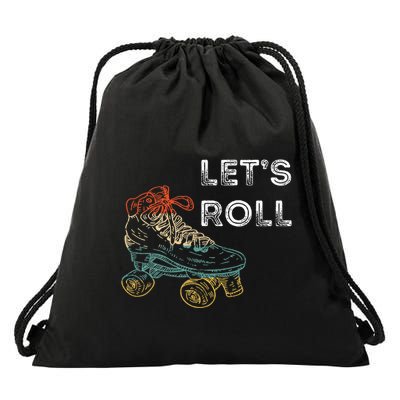 Roller Skates Running 70s 80s Roller Skating Inline Skater Drawstring Bag