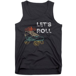 Roller Skates Running 70s 80s Roller Skating Inline Skater Tank Top