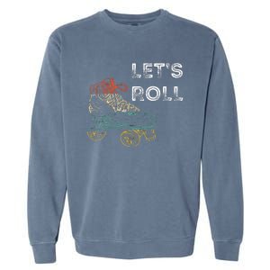 Roller Skates Running 70s 80s Roller Skating Inline Skater Garment-Dyed Sweatshirt