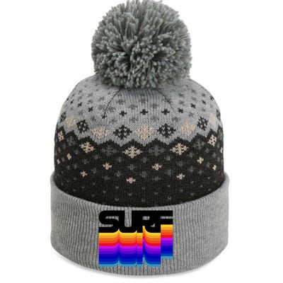 Retro Surf The Baniff Cuffed Pom Beanie