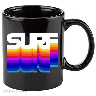 Retro Surf 11oz C Handle Ceramic Mug