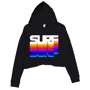 Retro Surf Crop Fleece Hoodie