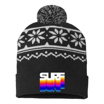 Retro Surf USA-Made Snowflake Beanie