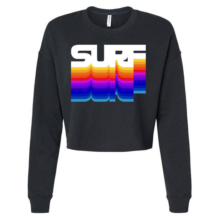 Retro Surf Cropped Pullover Crew