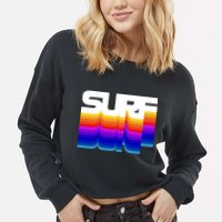 Retro Surf Cropped Pullover Crew