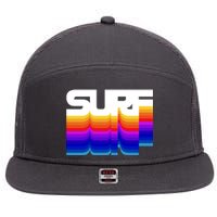 Retro Surf 7 Panel Mesh Trucker Snapback Hat