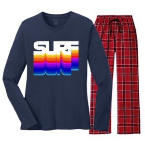 Retro Surf Women's Long Sleeve Flannel Pajama Set 