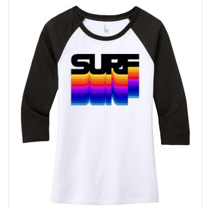 Retro Surf Women's Tri-Blend 3/4-Sleeve Raglan Shirt