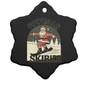 Retro Skibid.I Rizzmas Funny Santa Clause Skating Board Ceramic Star Ornament