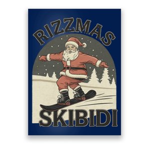 Retro Skibid.I Rizzmas Funny Santa Clause Skating Board Poster