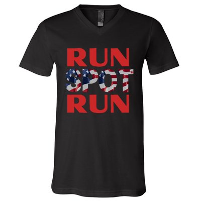 Run Spot Run Trump V-Neck T-Shirt