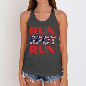 Run Spot Run Trump Women's Knotted Racerback Tank