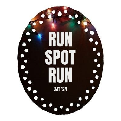 Run Spot Run Trump Ceramic Oval Ornament