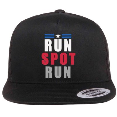 Run Spot Run Funny Flat Bill Trucker Hat