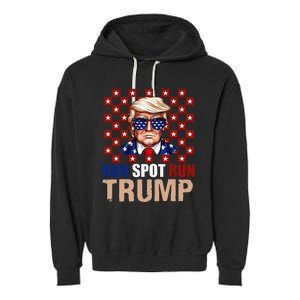 Run Spot Run Run Spot Run Trump 2024 America Vote Usa Garment-Dyed Fleece Hoodie