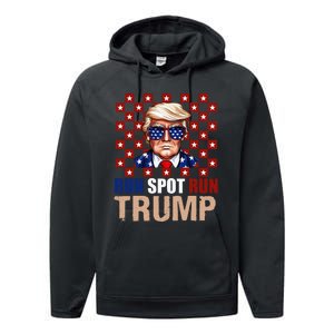 Run Spot Run Run Spot Run Trump 2024 America Vote Usa Performance Fleece Hoodie