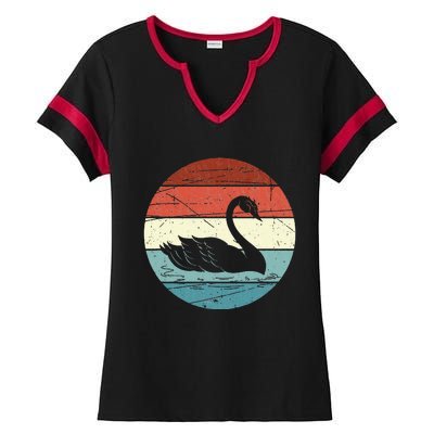 Retro Swan Ladies Halftime Notch Neck Tee