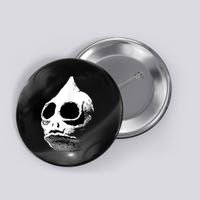 Retro Sleestak Reptilian Skull Graphic Button