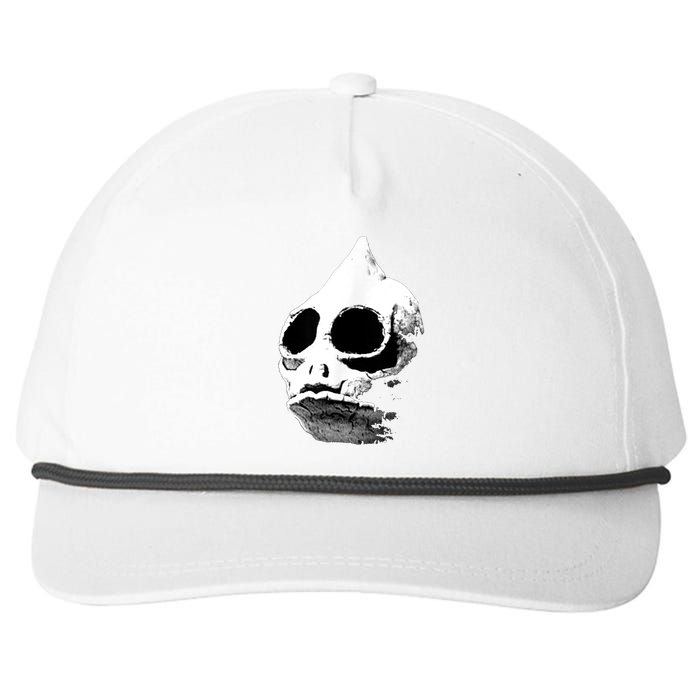 Retro Sleestak Reptilian Skull Graphic Snapback Five-Panel Rope Hat