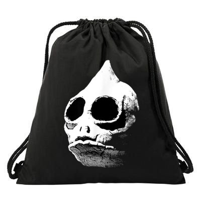 Retro Sleestak Reptilian Skull Graphic Drawstring Bag