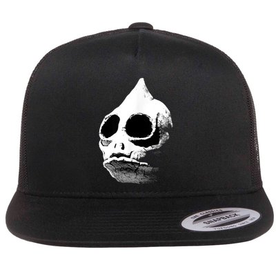 Retro Sleestak Reptilian Skull Graphic Flat Bill Trucker Hat