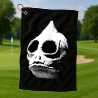 Retro Sleestak Reptilian Skull Graphic Golf Towel