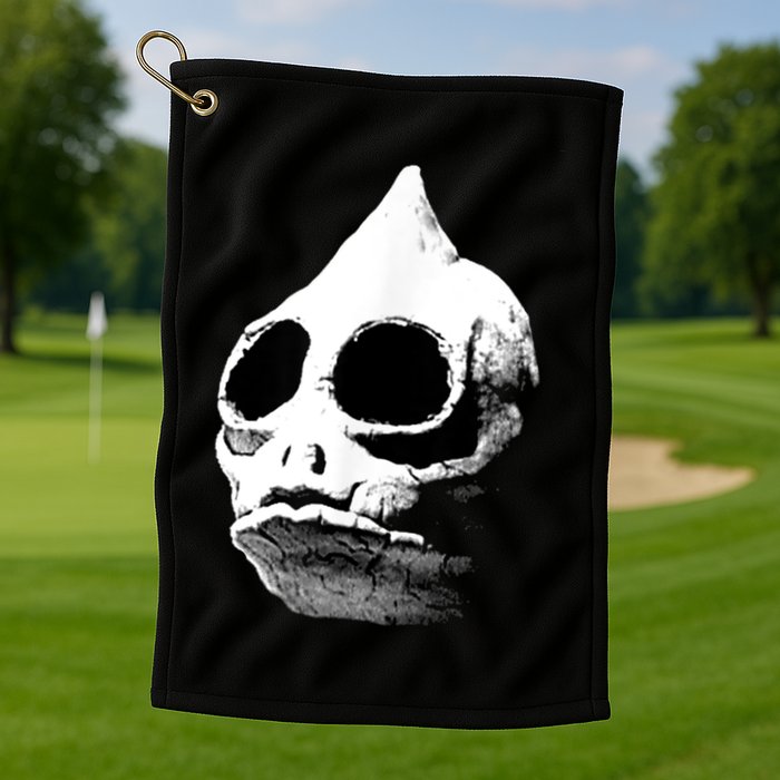 Retro Sleestak Reptilian Skull Graphic Golf Towel