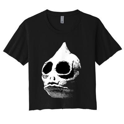 Retro Sleestak Reptilian Skull Graphic Women's Crop Top Tee