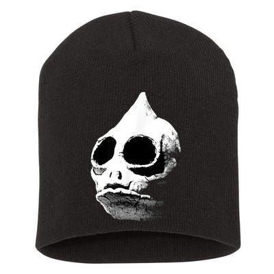 Retro Sleestak Reptilian Skull Graphic Short Acrylic Beanie