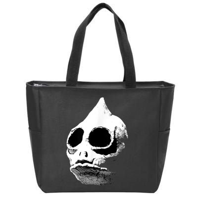 Retro Sleestak Reptilian Skull Graphic Zip Tote Bag