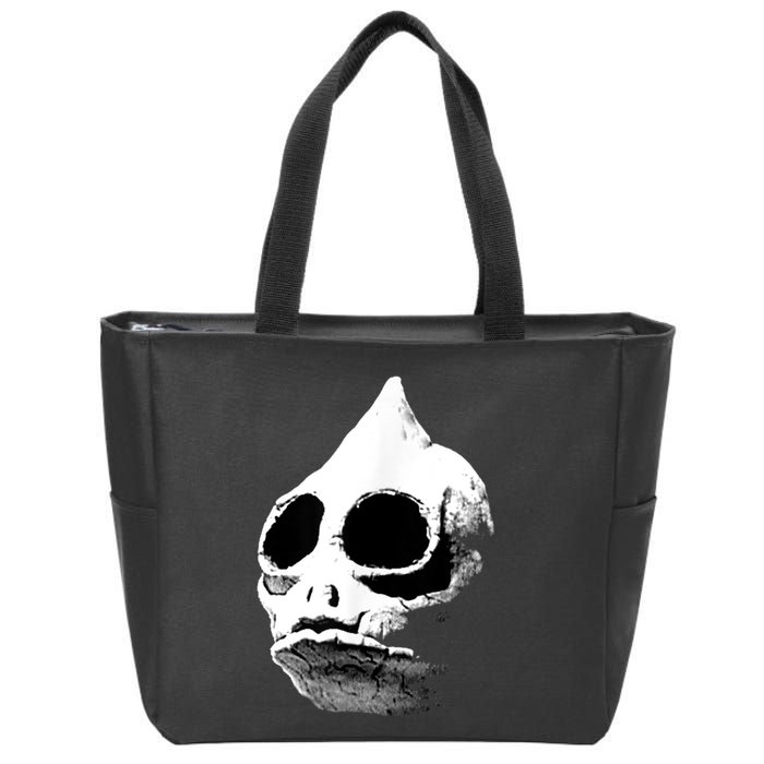 Retro Sleestak Reptilian Skull Graphic Zip Tote Bag