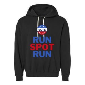 Run Spot Run. Trump And Harris Debate. Economic Plan. Garment-Dyed Fleece Hoodie