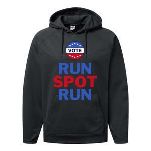 Run Spot Run. Trump And Harris Debate. Economic Plan. Performance Fleece Hoodie