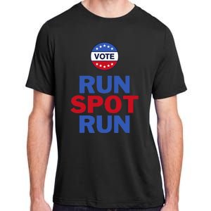 Run Spot Run. Trump And Harris Debate. Economic Plan. Adult ChromaSoft Performance T-Shirt