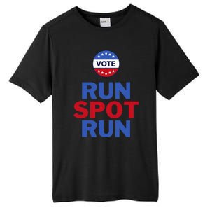 Run Spot Run. Trump And Harris Debate. Economic Plan. Tall Fusion ChromaSoft Performance T-Shirt