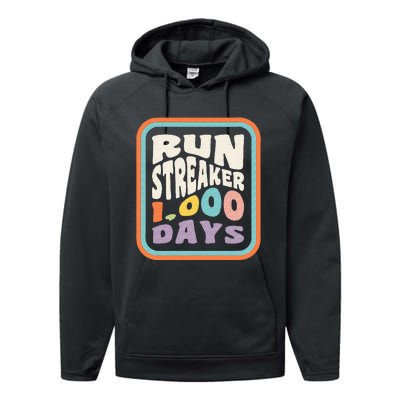 Run Streak Run Streaker 1000 Days Of Running Comma Day Performance Fleece Hoodie