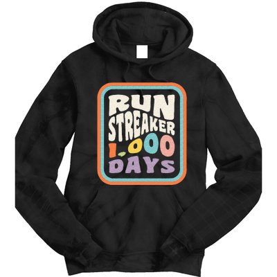 Run Streak Run Streaker 1000 Days Of Running Comma Day Tie Dye Hoodie